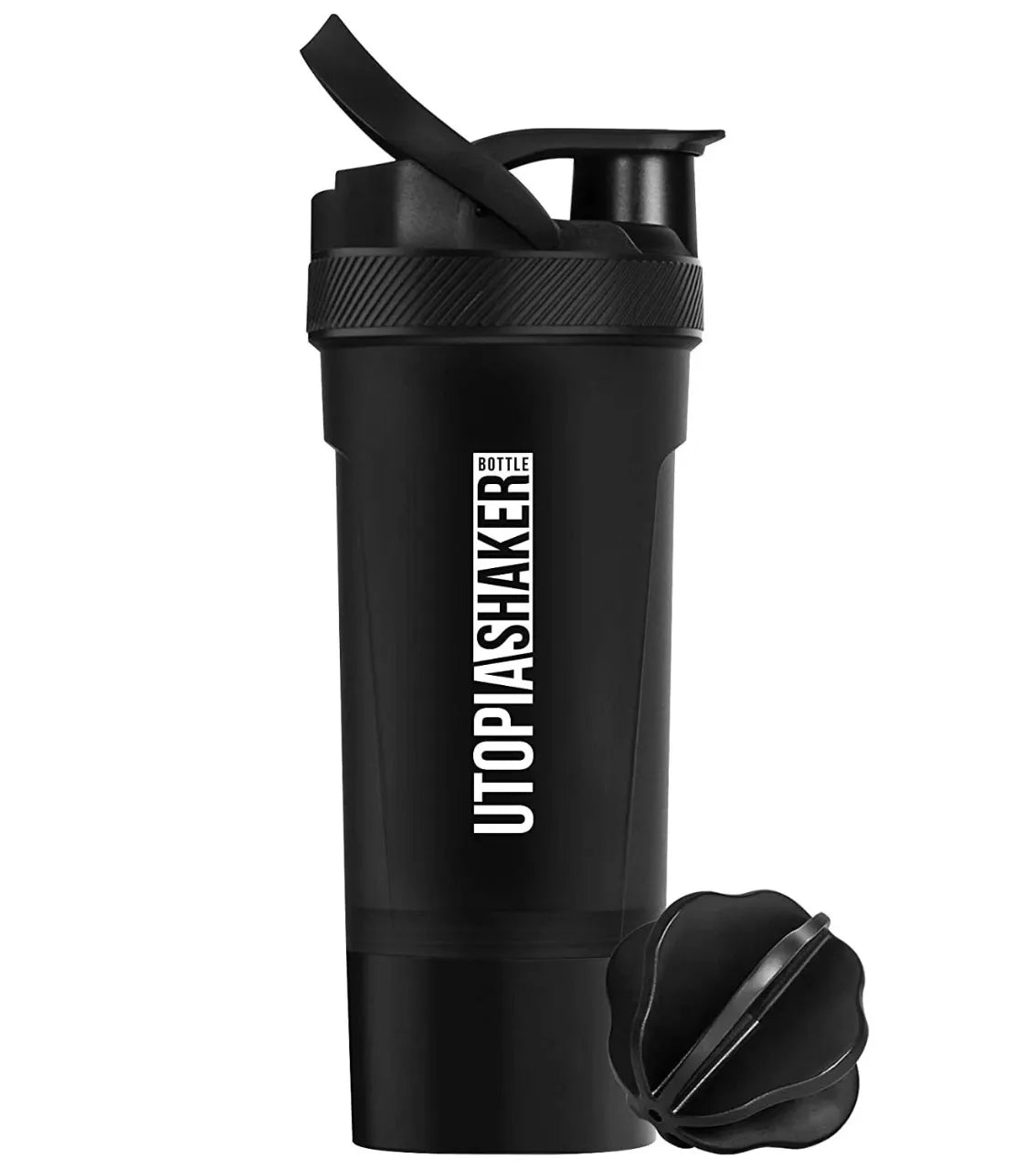 Premium Shaker Bottle with Twist and Lock Box Storage (24-Oz) BPA Free & Leakproof