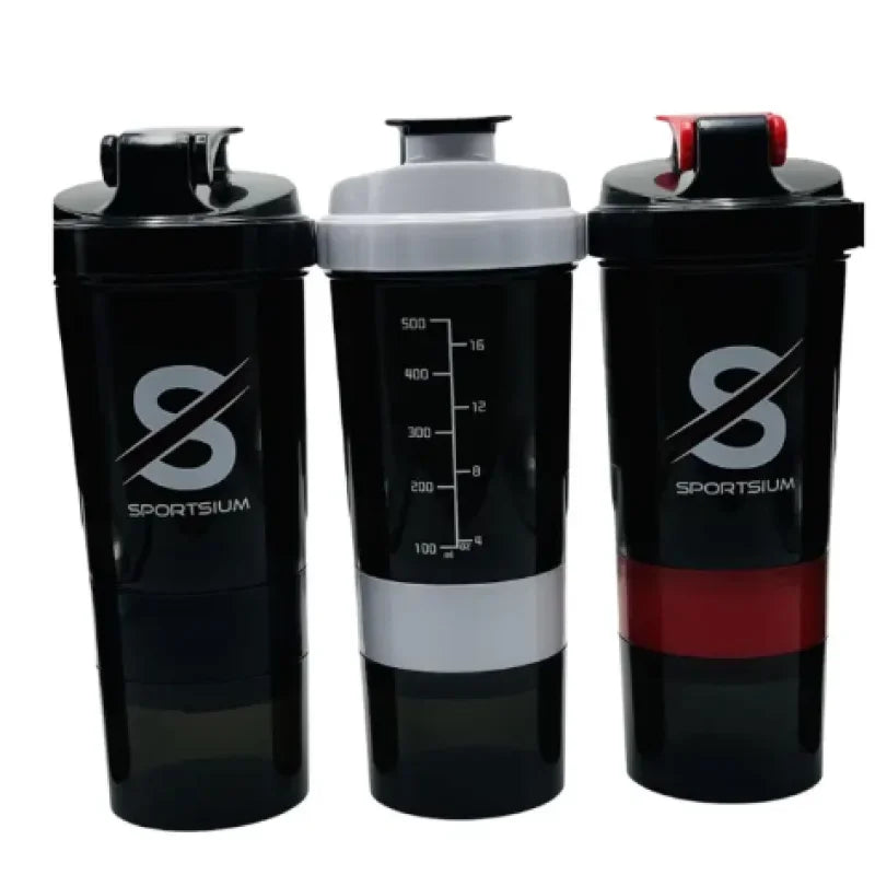 Sportsium Spider Shaker Bottle with two Storage Cups and Compartment - Primus Nutritions