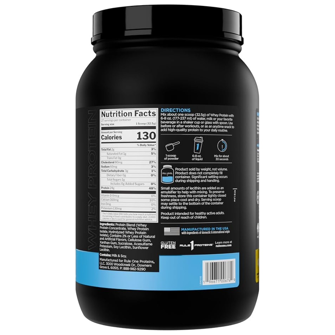 Rule 1 Whey Protein – 2lbs (27 Servings) New Packing