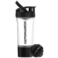 Premium Shaker Bottle with Twist and Lock Box Storage (24-Oz) BPA Free & Leakproof
