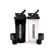 Premium Shaker Bottle with Twist and Lock Box Storage (24-Oz) BPA Free & Leakproof